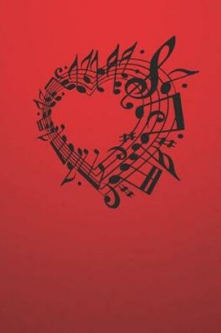 Cover of Music Notes in Shape of a Heart Design Journal Notebook