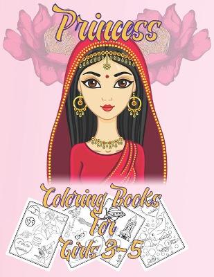 Book cover for princess coloring books for girls 3-5