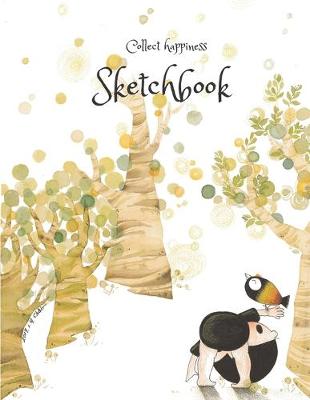 Cover of Collect happiness sketchbook (Hand drawn illustration cover vol .12 )(8.5*11) (100 pages) for Drawing, Writing, Painting, Sketching or Doodling