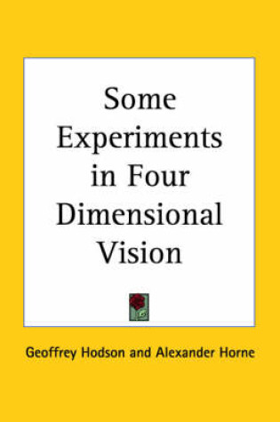 Cover of Some Experiments in Four Dimensional Vision (1933)