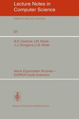 Book cover for Matrix Eigensystem Routines - EISPACK Guide Extension