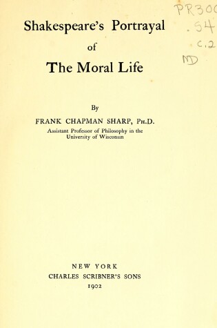 Cover of Shakespeare's Portrayal of the Moral Life