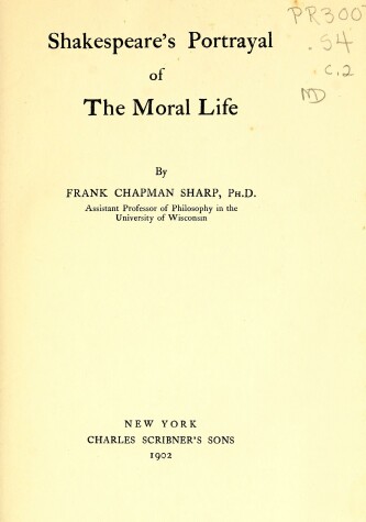 Book cover for Shakespeare's Portrayal of the Moral Life