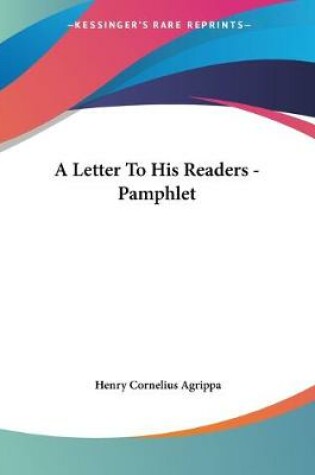 Cover of A Letter To His Readers - Pamphlet
