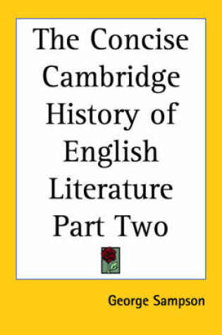 Cover of The Concise Cambridge History of English Literature Part Two