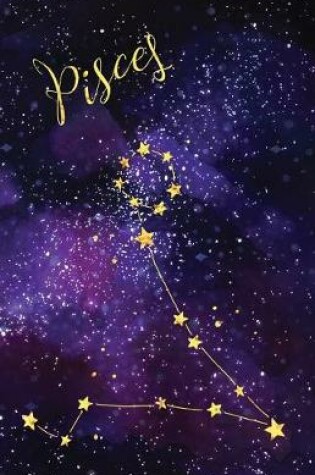 Cover of Journal Notebook Zodiac Sign Pisces Constellation