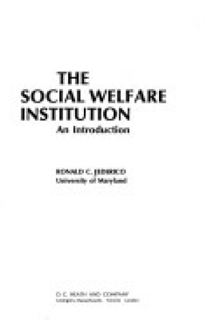 Cover of Social Welfare