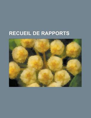 Book cover for Recueil de Rapports