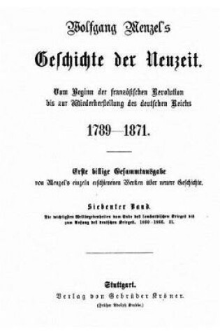 Cover of Geschichte der Neuzeit, Vom Beginn der Franzoesischen Revolution Bis Zur Wiederherstellung des Deutschen Reichs