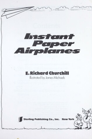 Cover of Instant Paper Aeroplanes