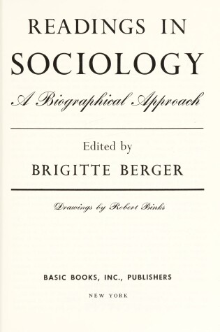 Cover of Readings in Sociology **