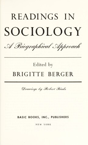 Book cover for Readings in Sociology **