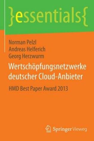 Cover of Wertsch Pfungsnetzwerke Deutscher Cloud-Anbieter; Hmd Best Paper Award 2013