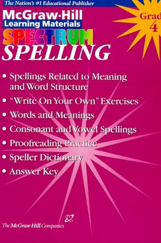 Cover of Spectrum Spelling Workbook Grade 4