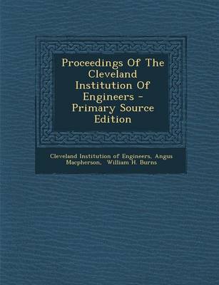 Book cover for Proceedings of the Cleveland Institution of Engineers - Primary Source Edition