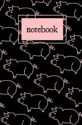 Cover of Black and pink pig print notebook