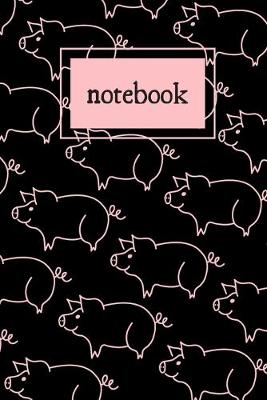 Book cover for Black and pink pig print notebook