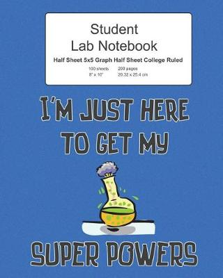 Book cover for Student Half Graph Half College Ruled Paper Lab Notebook