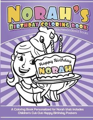Book cover for Norah's Birthday Coloring Book Kids Personalized Books