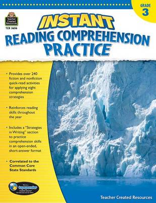 Book cover for Instant Reading Comprehension Practice Grade 3