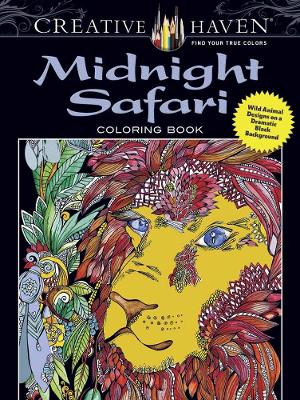 Book cover for Creative Haven Midnight Safari Coloring Book