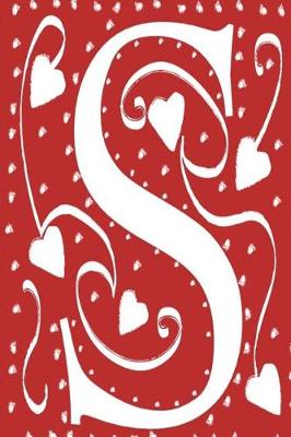 Cover of Monogram Journal Letter S Hearts Love Red White