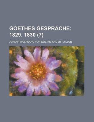 Book cover for Goethes Gesprache (7)