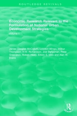 Cover of Economic Research Relevant to the Formulation of National Urban Development Strategies