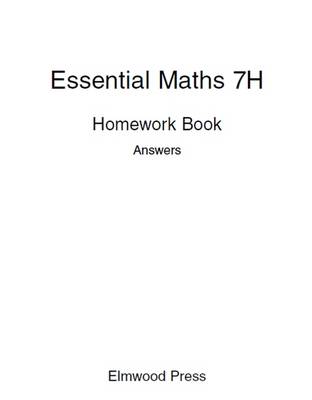 Book cover for Essential Maths 7H Homework Book Answers
