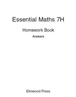 Cover of Essential Maths 7H Homework Book Answers