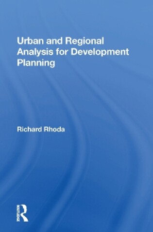 Cover of Urban And Regional Analysis For Development Planning