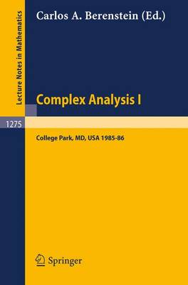 Book cover for Complex Analysis I