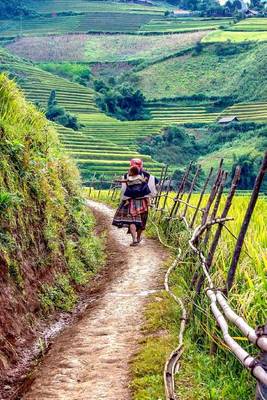 Book cover for Mother and Child on a Rural Path in Laos