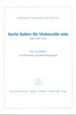 Cover of Sechs Suiten fur Violoncello solo BWV 1007-1012