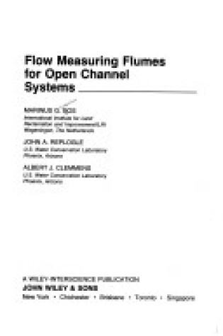 Cover of Flow Measuring Flumes for Open Channel Systems