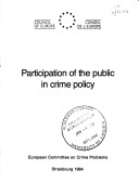 Book cover for Participation of the Public in Crime Policy