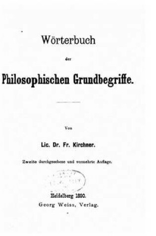 Cover of Wörterbuch der philosophischen Grundbegriffe