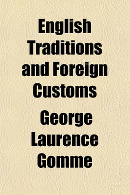 Book cover for English Traditions and Foreign Customs