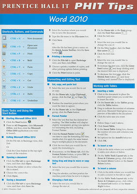 Book cover for Prentice Hall Office 2010 PHIT Tip