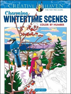 Book cover for Creative Haven Charming Wintertime Scenes Color by Number