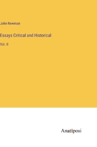 Cover of Essays Critical and Historical