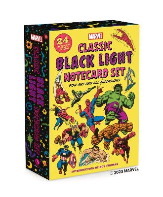 Book cover for Marvel Classic Black Light Notecard Set: 24 Oversized Cards + Envelopes for Any and All Occasions