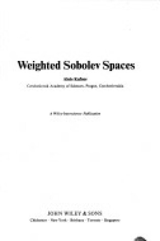 Cover of Weighted Sobolev Spaces