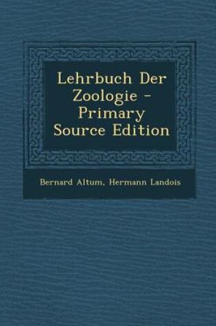 Cover of Lehrbuch Der Zoologie