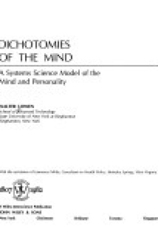 Cover of Dichotomies of the Mind