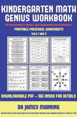 Cover of Printable Preschool Worksheets (Kindergarten Math Genius)