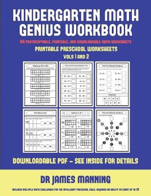 Book cover for Printable Preschool Worksheets (Kindergarten Math Genius)