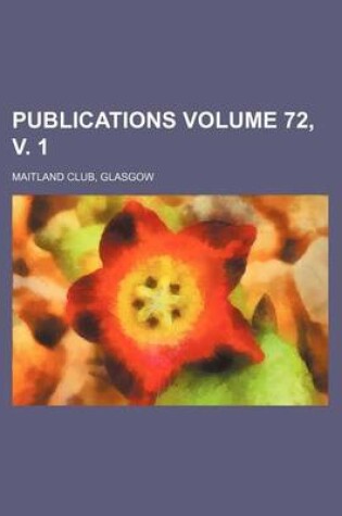 Cover of Publications Volume 72, V. 1