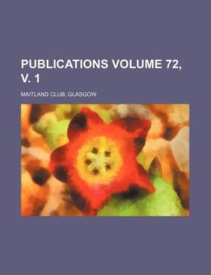 Book cover for Publications Volume 72, V. 1