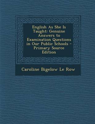 Book cover for English as She Is Taught